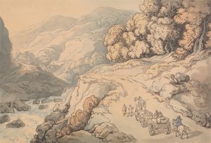 ノースウェールズ州コンウィ川の滝 作： Thomas Rowlandson